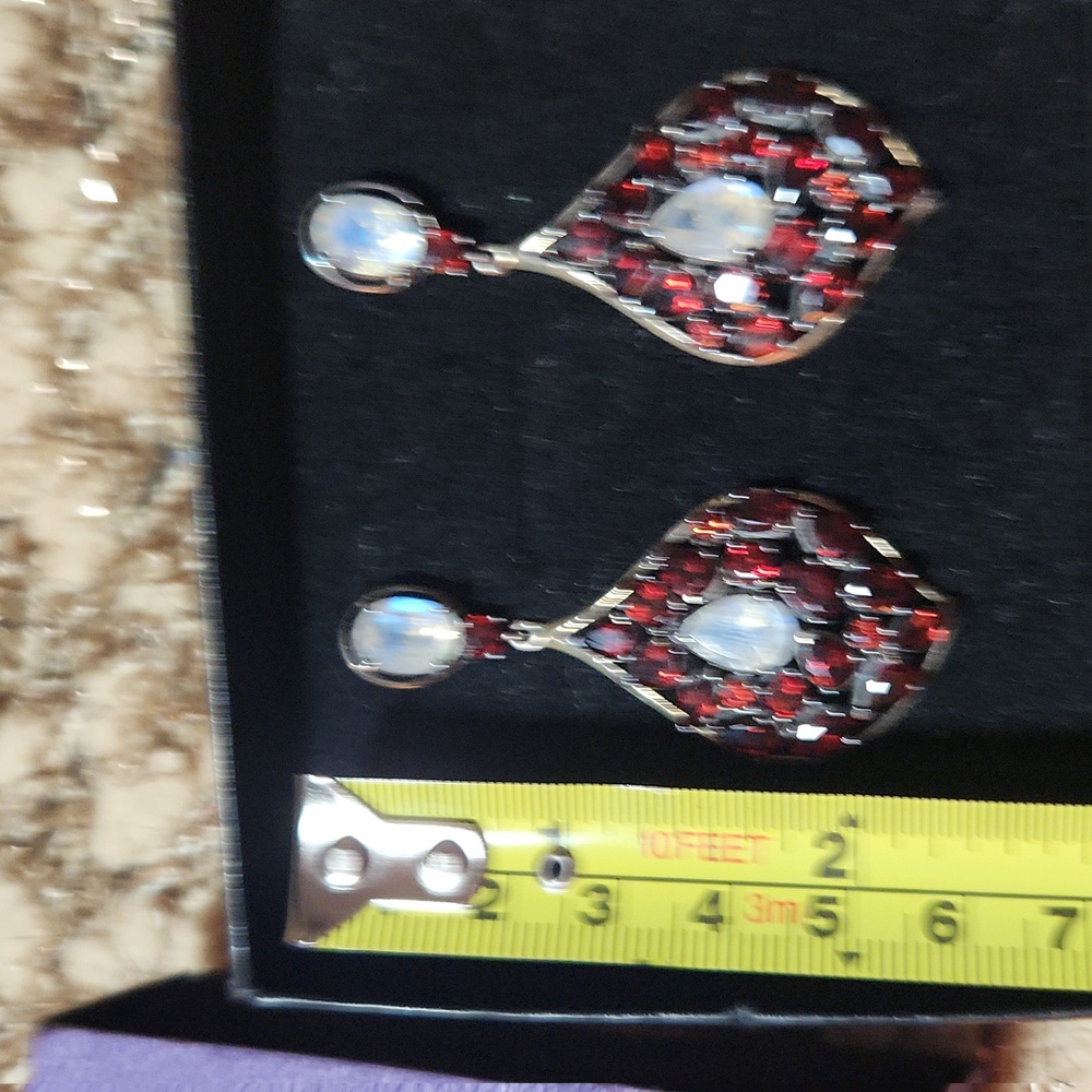 Nicky Butler RAJ Gem Drop Sterling Silver Garnet and Moonstone Earrings*Rare*NIB - Picture 17 of 17